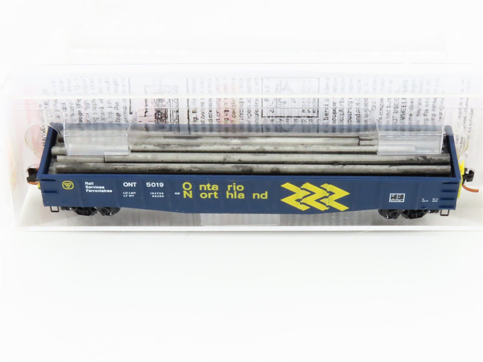 N Micro-Trains MTL 10500190 ONT Ontario Northland 50' Gondola #5019 w/ Load