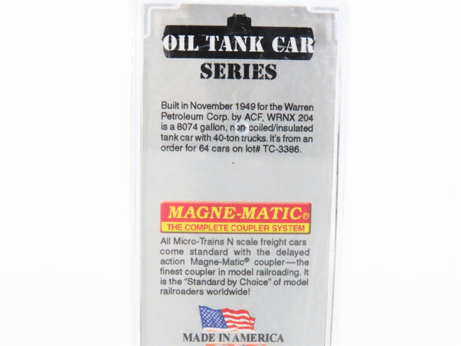 N Scale Micro-Trains MTL 06500740 WRNX Warren Petroleum 39' Tank Car #204