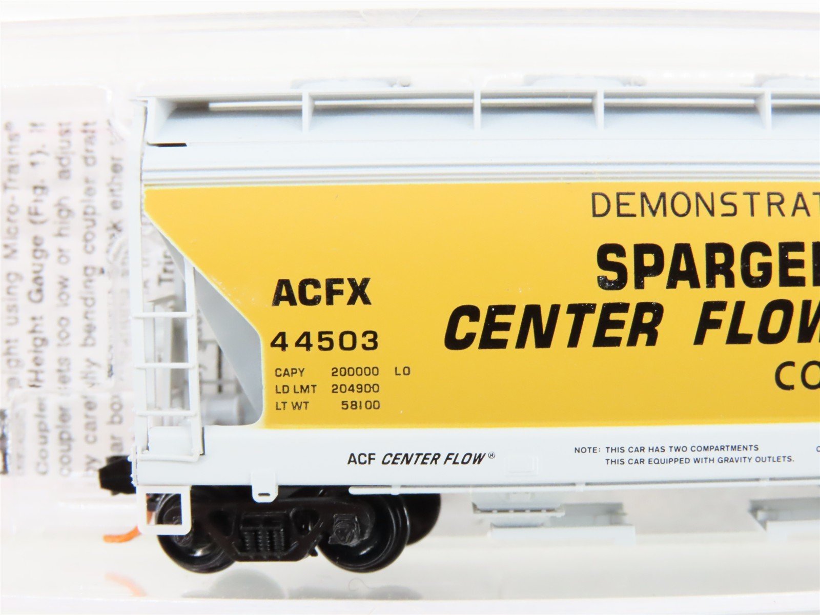 N Scale Micro-Trains MTL 09200260 ACFX Demonstrator Sparger 2-Bay Hopper #44503