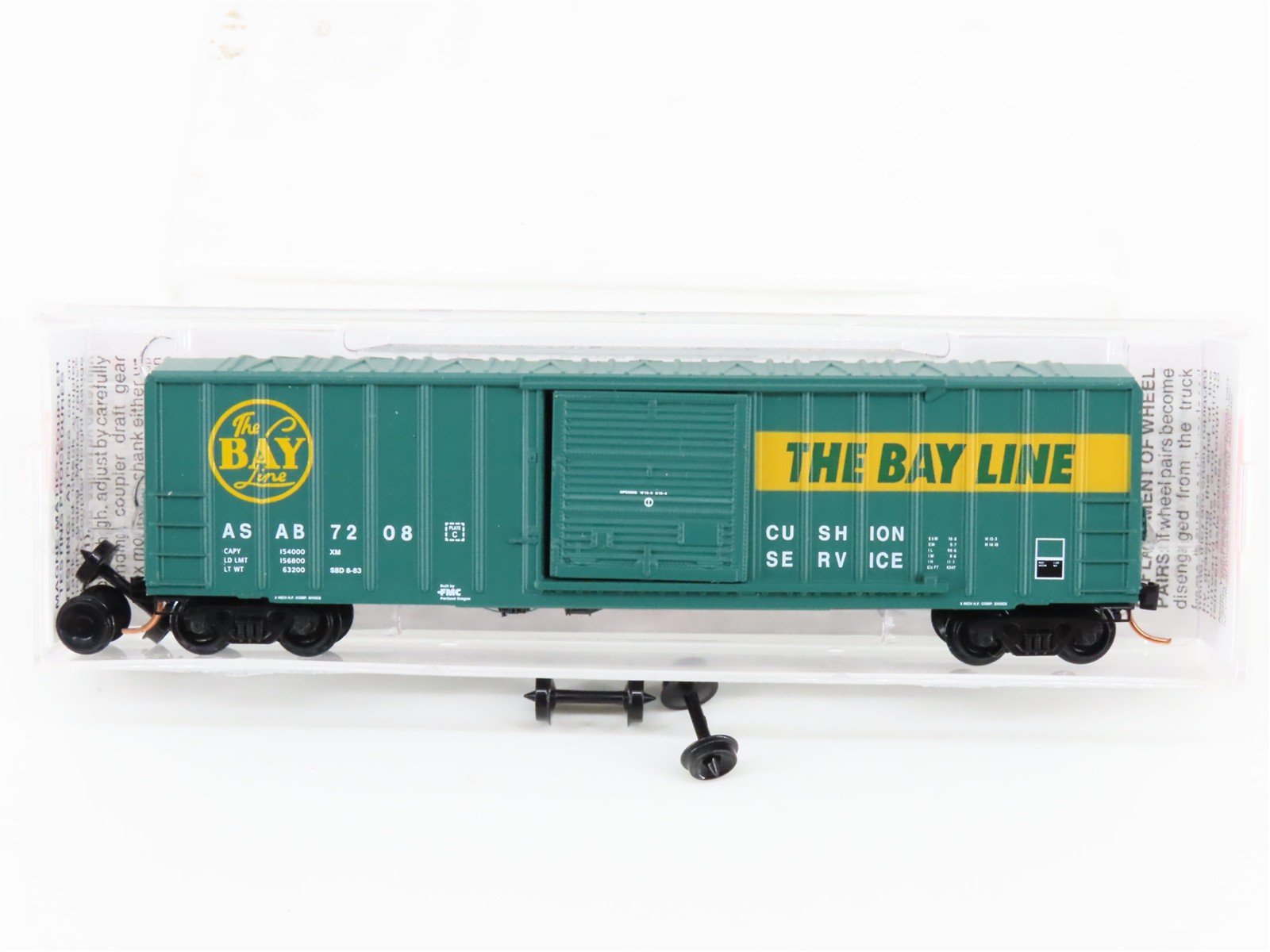N Scale Micro-Trains MTL 25630 ASAB The Bay Line 50' Single Door Box Car #7208