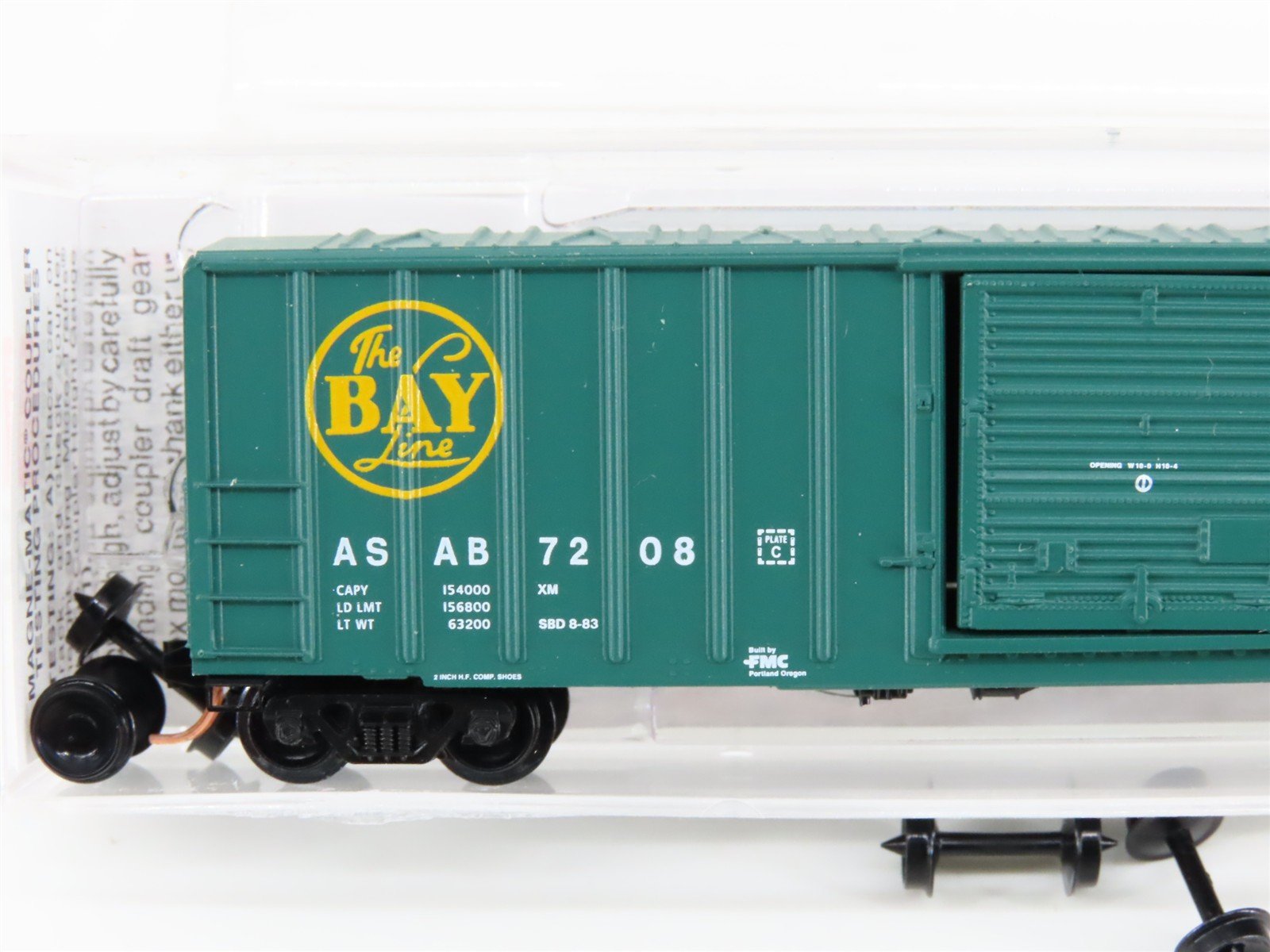 N Scale Micro-Trains MTL 25630 ASAB The Bay Line 50' Single Door Box Car #7208