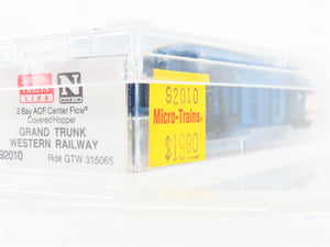 N Scale Micro-Trains MTL 92010 GTW Grand Trunk Western 2-Bay Hopper #315065