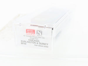 N Scale Micro-Trains MTL 28150 CB&Q Burlington Route 40' Box Car #25402