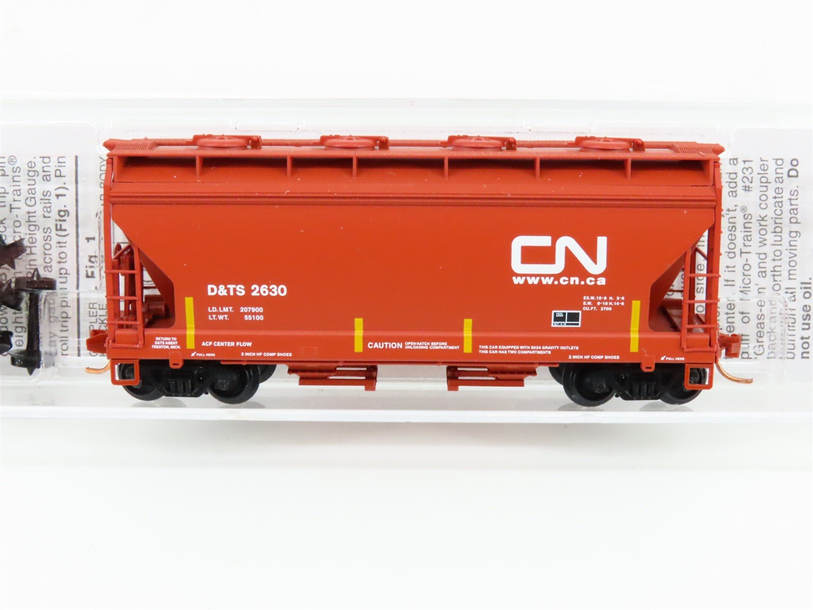 N Scale Micro-Trains MTL 09200220 D&TS CN Canadian National 2-Bay Hopper #2630