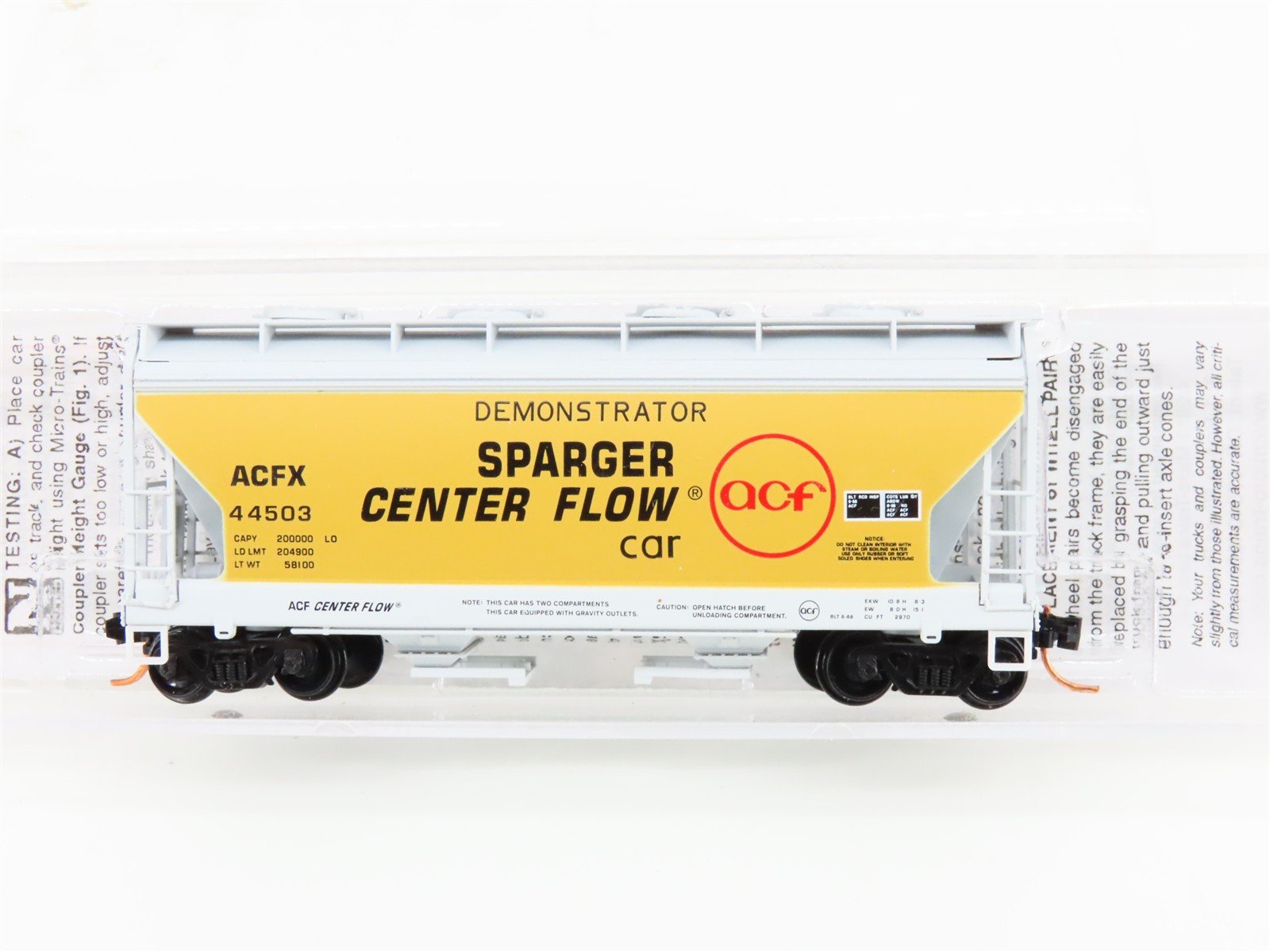 N Scale Micro-Trains MTL 09200260 ACFX Demonstrator Sparger 2-Bay Hopper #44503