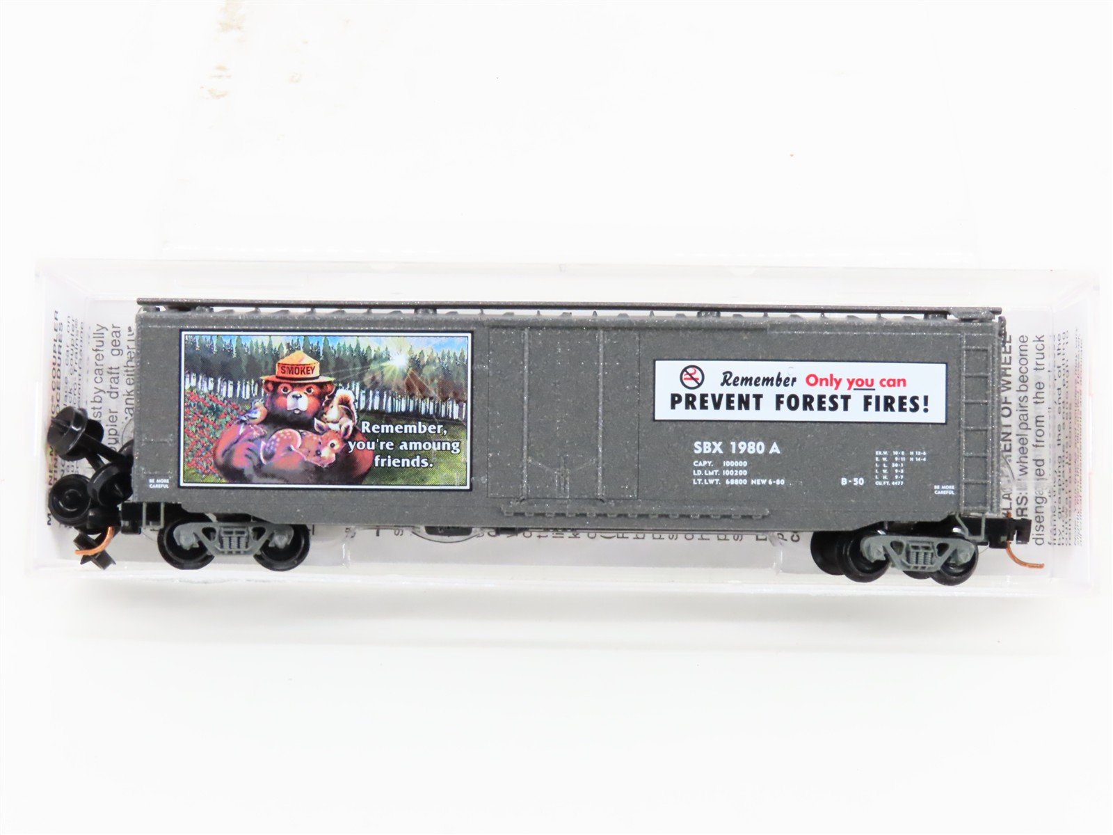 N Scale Micro-Trains MTL 03200404 SBX Smokey Bear 50' Plug Door Box Car #1980A
