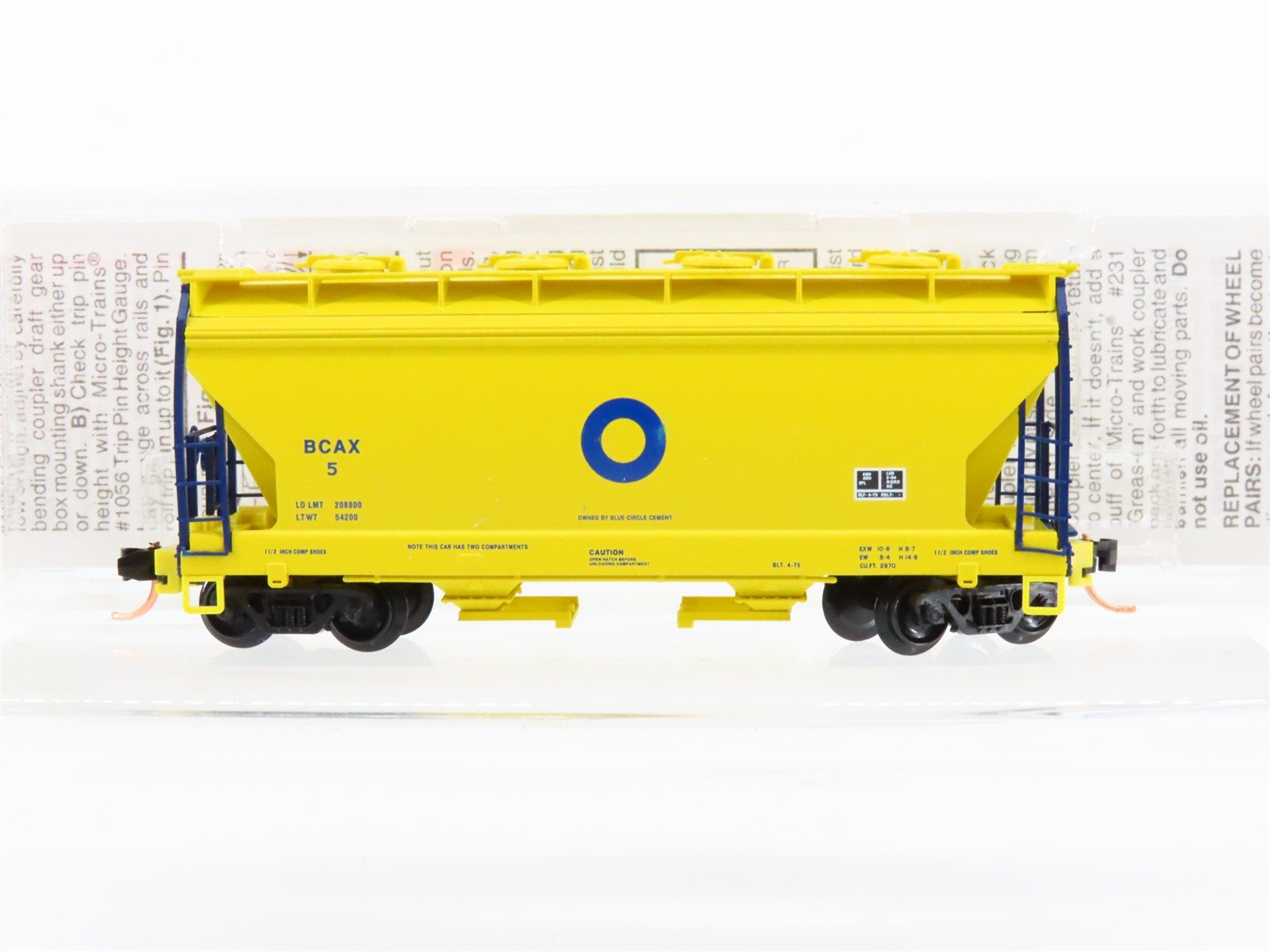 N Scale Micro-Trains MTL 92140 BCAX Blue Circle Cement 2-Bay Covered Hopper #5