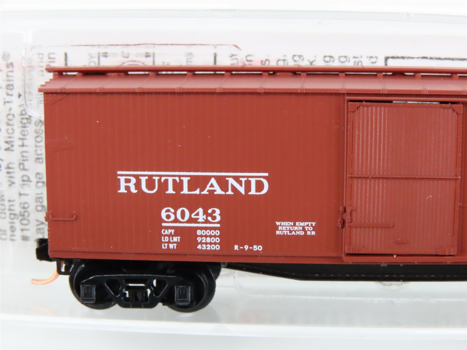 N Scale Micro-Trains MTL 39130 RUT Route of the Whippet 40' Wood Box Car #6043