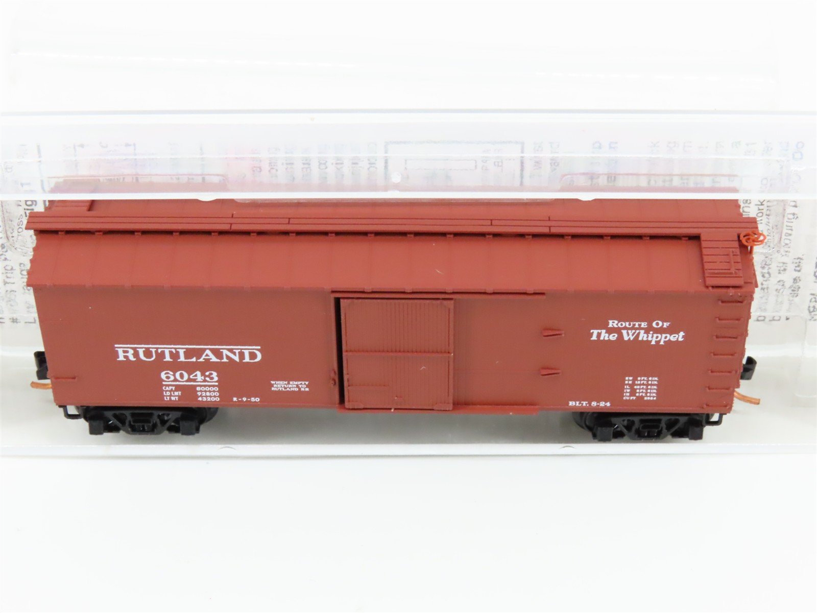 N Scale Micro-Trains MTL 39130 RUT Route of the Whippet 40' Wood Box Car #6043