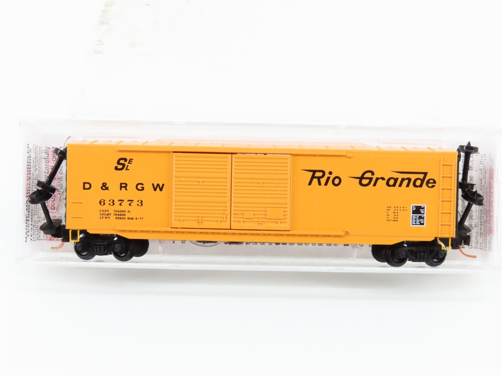 N Scale Micro-Trains MTL 37070 D&RGW Rio Grande 50' Double Door Box Car #63773