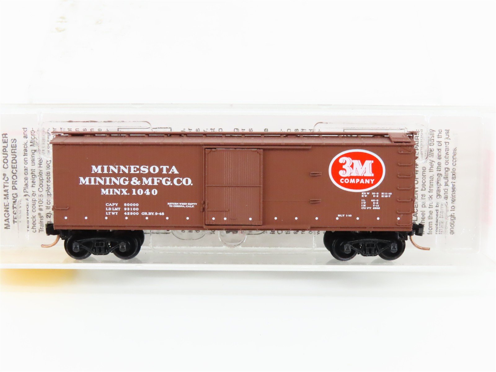 N Scale Micro-Trains MTL 39190 MINX Minnesota Mining & Mfg. 40' Box Car #1040