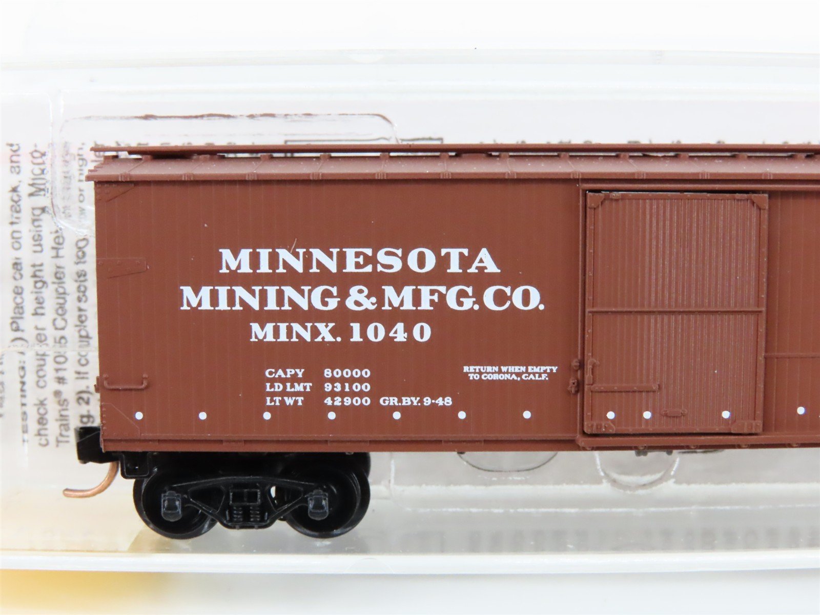N Scale Micro-Trains MTL 39190 MINX Minnesota Mining & Mfg. 40' Box Car #1040