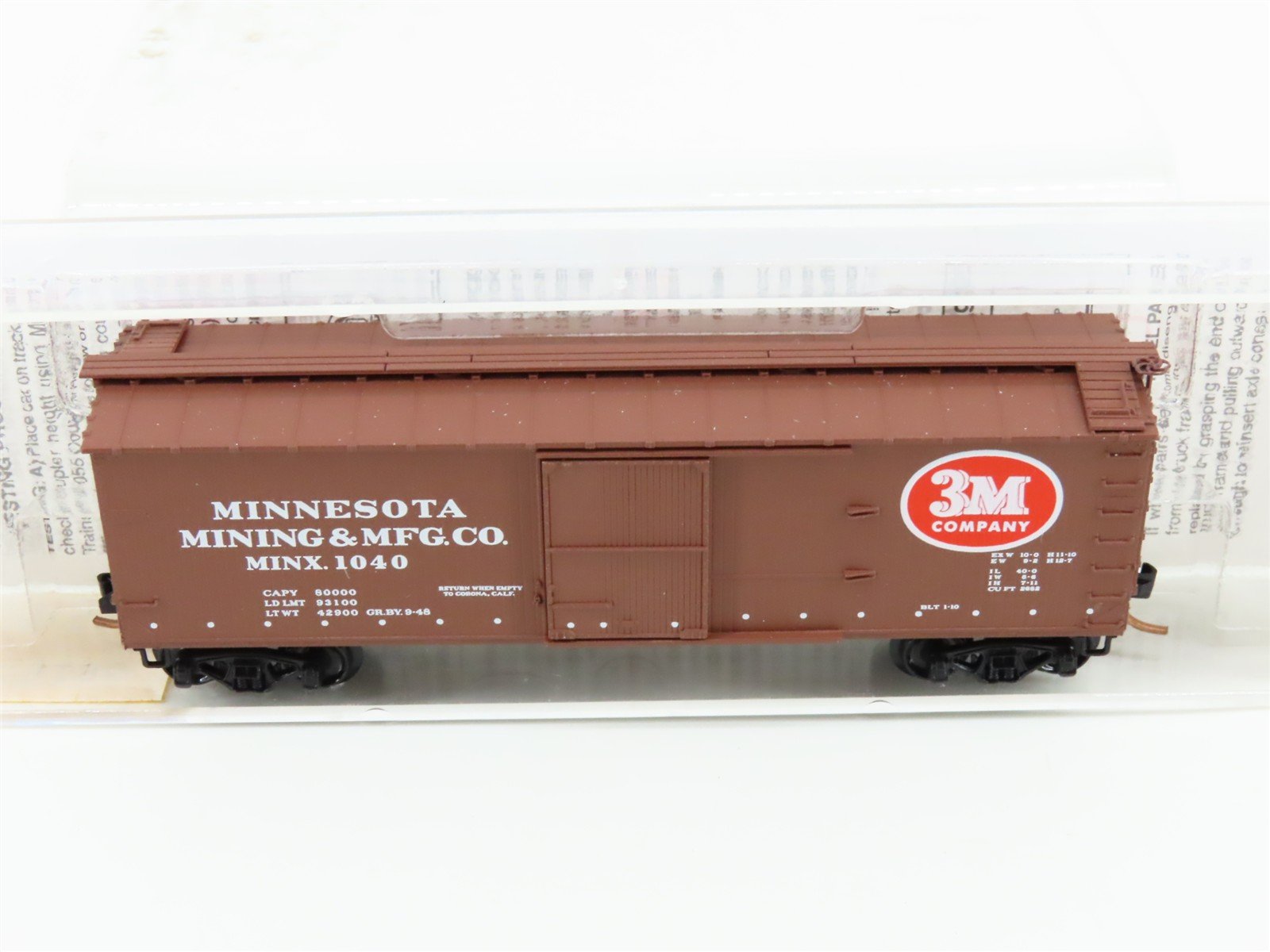 N Scale Micro-Trains MTL 39190 MINX Minnesota Mining & Mfg. 40' Box Car #1040