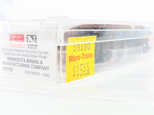 N Scale Micro-Trains MTL 39190 MINX Minnesota Mining & Mfg. 40' Box Car #1040