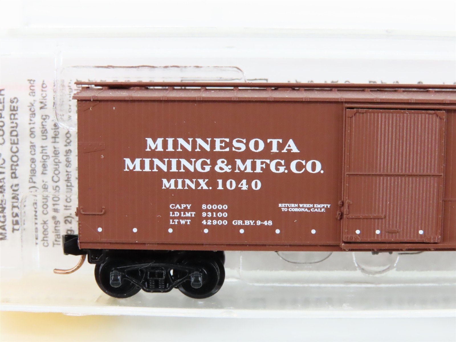 N Scale Micro-Trains MTL 39190 MINX Minnesota Mining & Mfg. 40' Box Car #1040