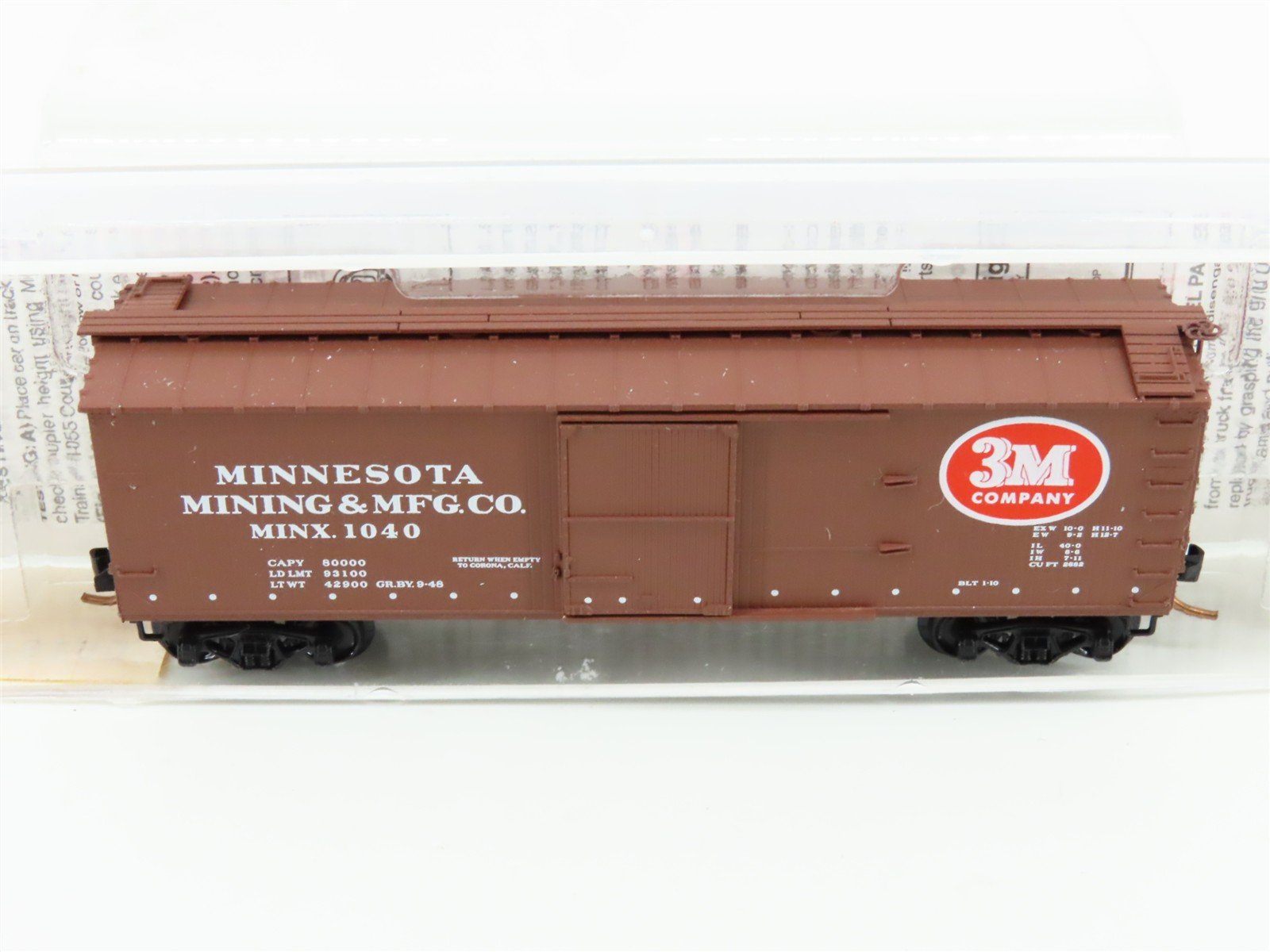 N Scale Micro-Trains MTL 39190 MINX Minnesota Mining & Mfg. 40' Box Car #1040
