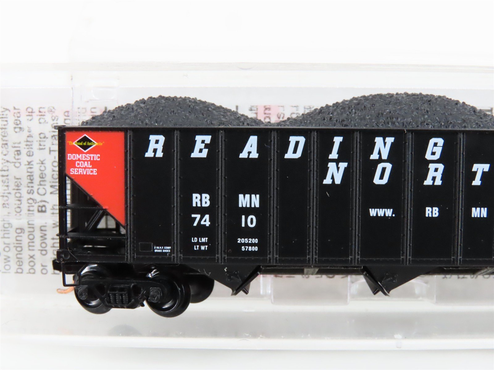 N Micro-Trains MTL 108090 RBMN Reading & Northern 3-Bay Hopper #7410 w/ Load