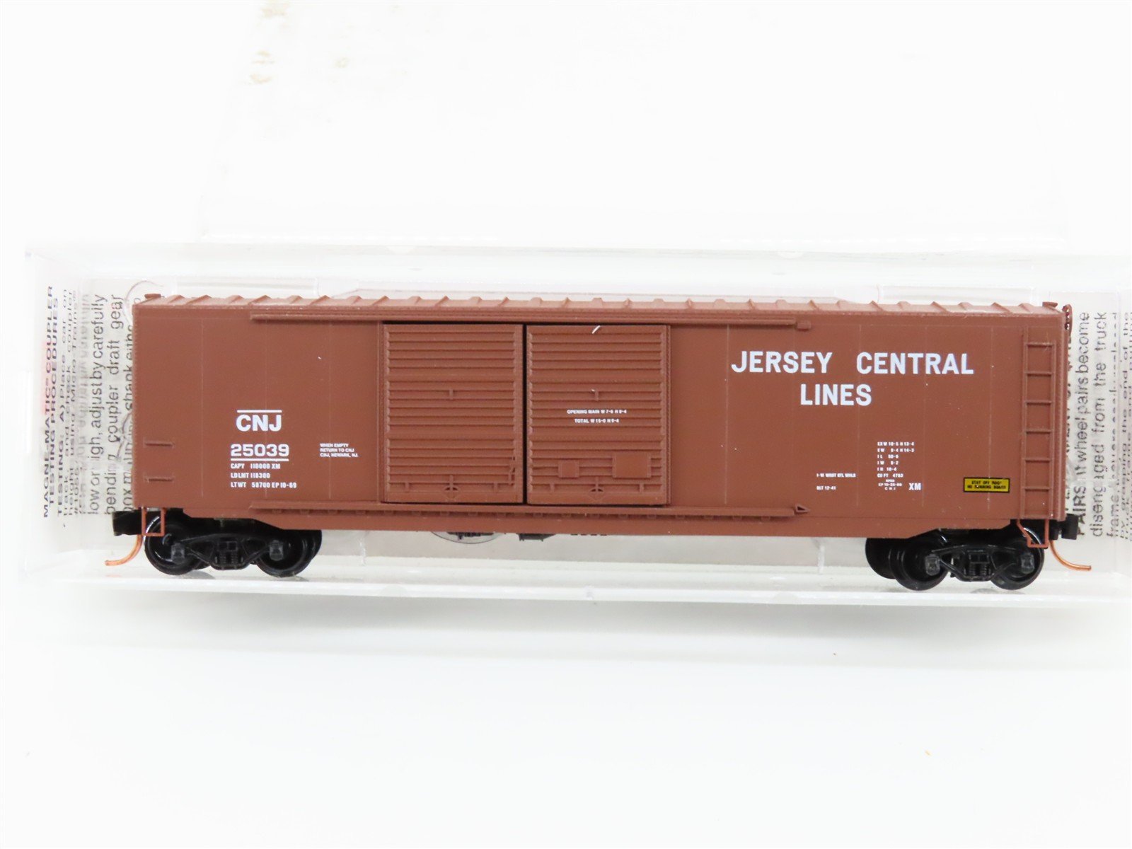 N Scale Micro-Trains MTL 37040 CNJ Jersey Central 50' Double Door Box Car #25039
