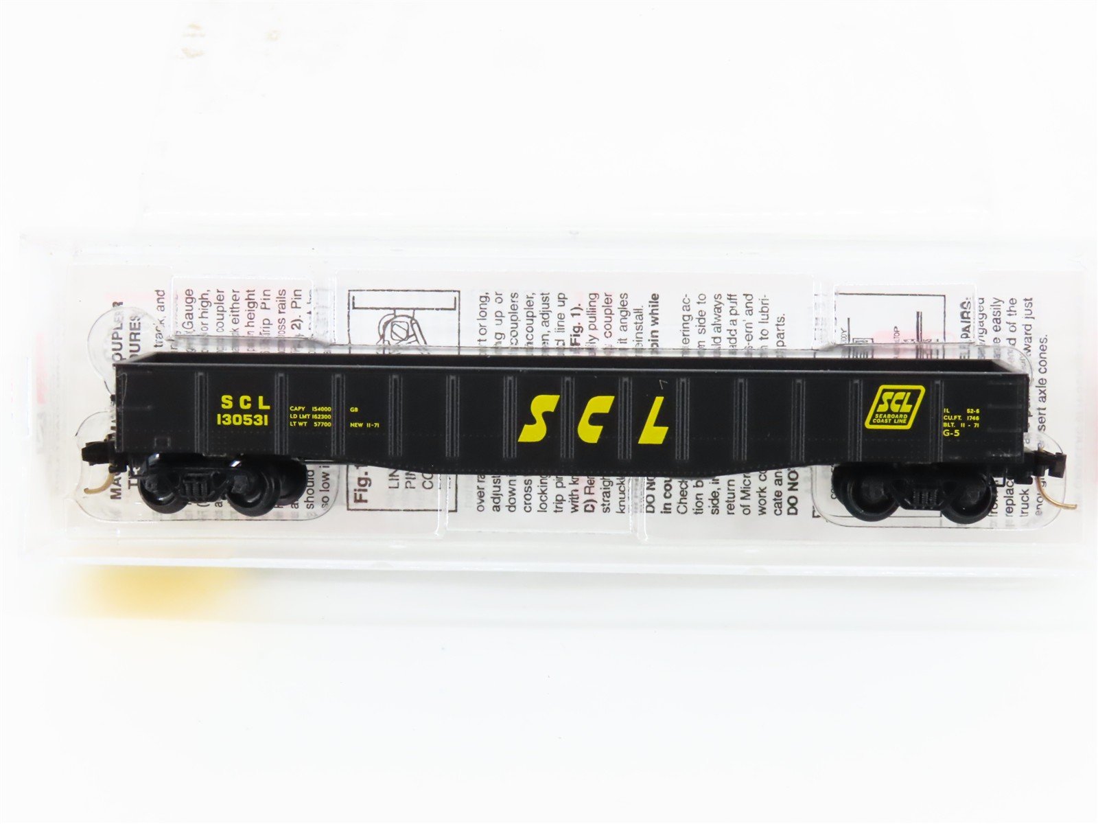 N Scale Micro-Trains MTL 105040 SCL Seaboard Coast Line 50' Gondola #130531