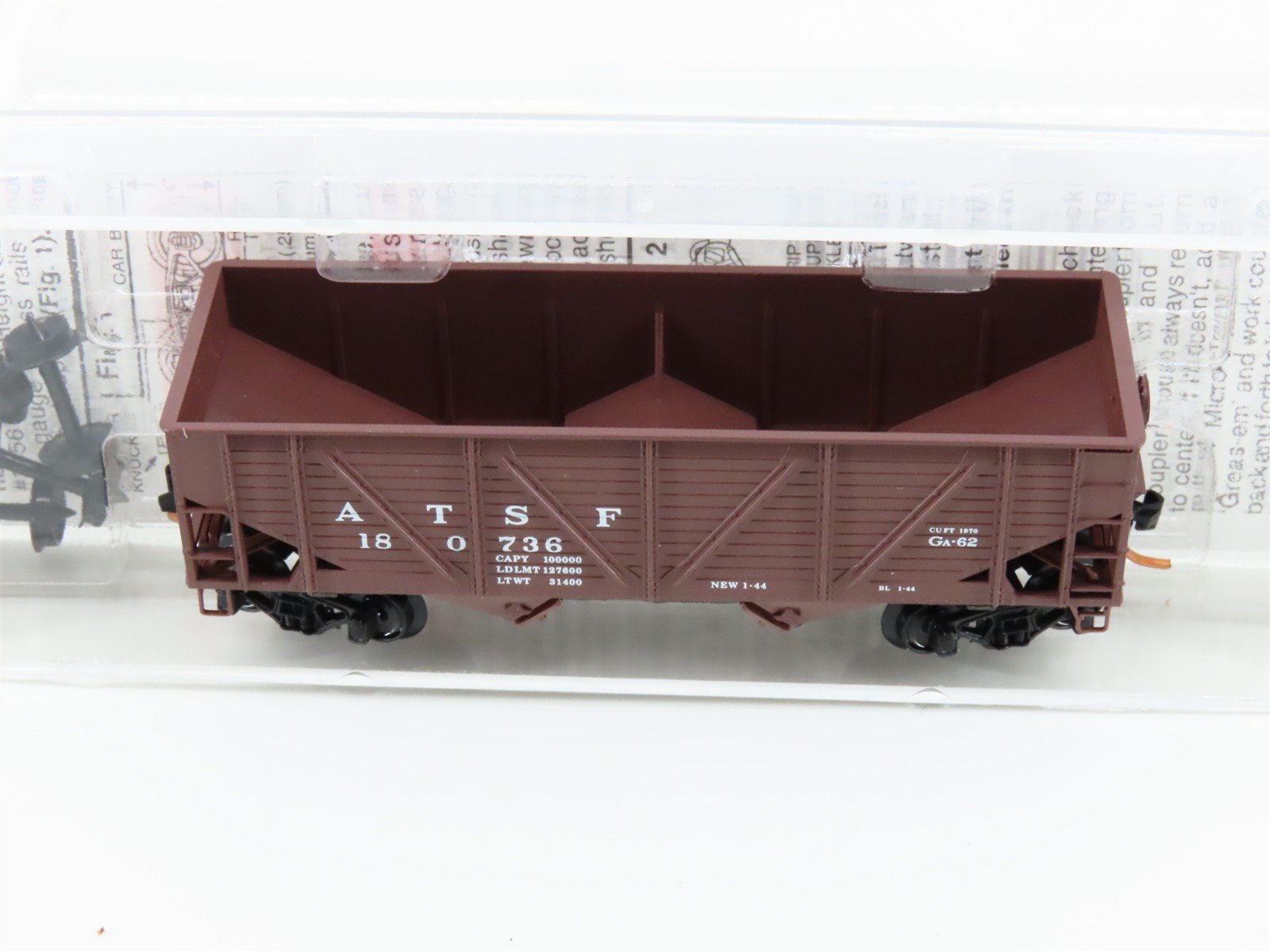 N Scale Micro-Trains MTL 57010 ATSF Santa Fe 2-Bay Open Hopper #180736