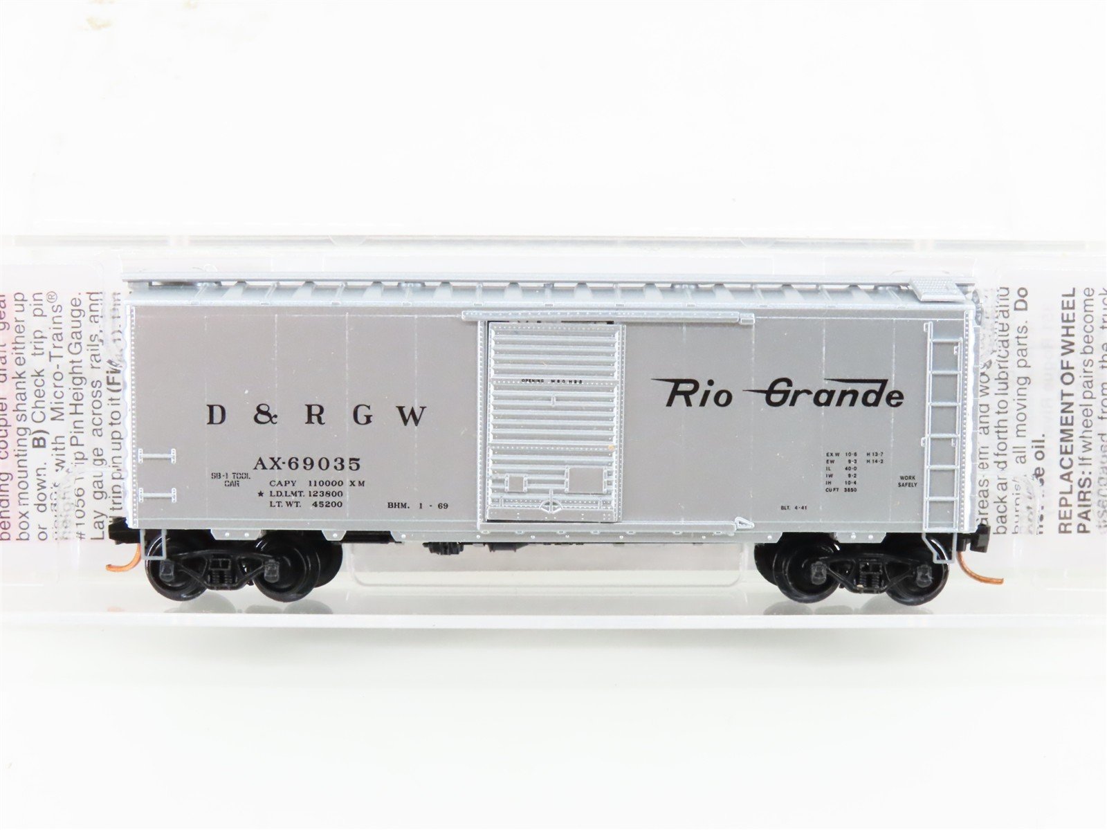 N Scale Micro-Trains MTL 02000776 D&RGW Rio Grande 40' Box Car #AX-69035