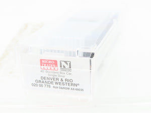 N Scale Micro-Trains MTL 02000776 D&RGW Rio Grande 40' Box Car #AX-69035