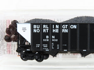 N Micro-Trains MTL 108110 BN Burlington Northern 3-Bay Hopper #528932 w/ Load
