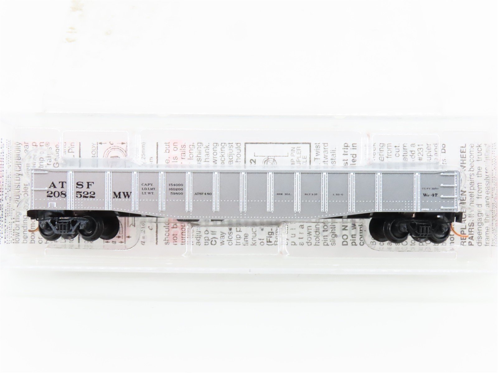 N Scale Micro-Trains MTL 105060 ATSF Santa Fe 50' Fixed End Gondola #208522 MW