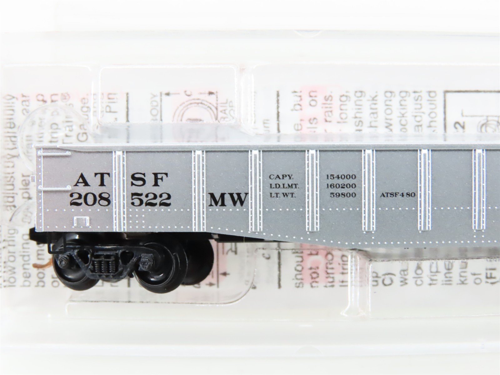 N Scale Micro-Trains MTL 105060 ATSF Santa Fe 50' Fixed End Gondola #208522 MW