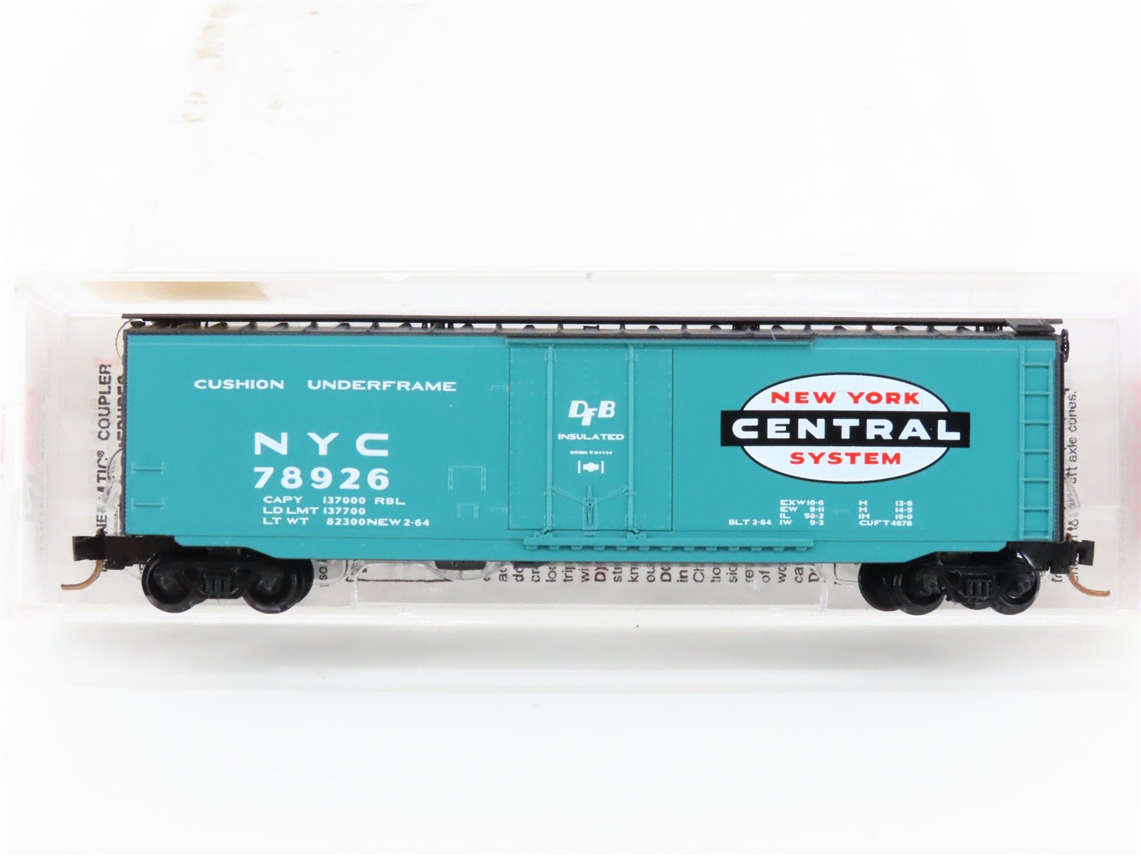 N Scale Micro-Trains MTL 32250 NYC New York Central 50' Plug Door Box Car #78926