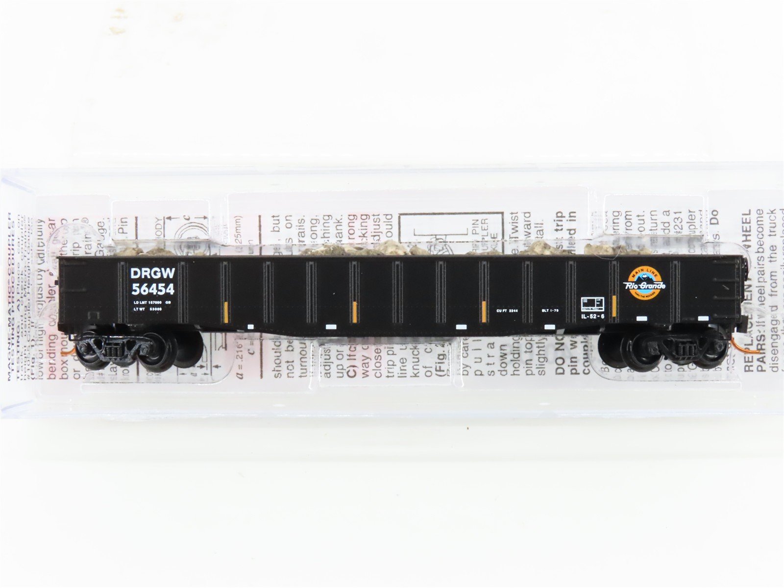 N Scale Micro-Trains MTL 10500141 D&RGW Rio Grande 50' Gondola #56454 w/ Load