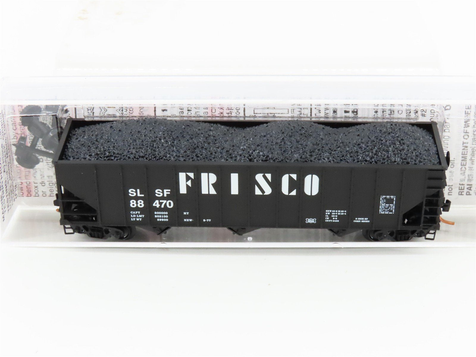 N Scale Micro-Trains MTL 10800170 SL-SF Frisco 3-Bay Hopper #88470 w/ Coal Load