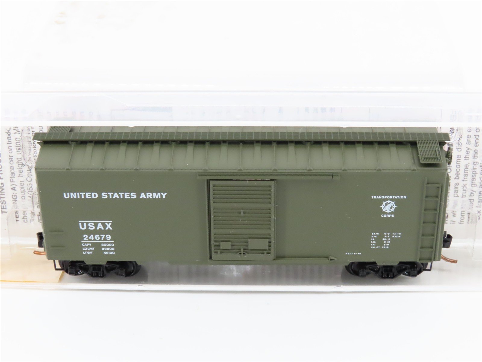 N Scale Micro-Trains MTL 20456 USAX United States Army 40' Box Car #24679