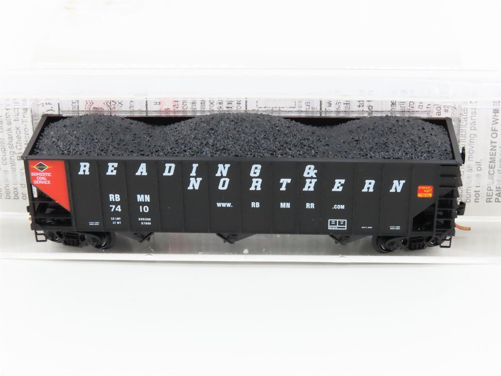 N Micro-Trains MTL 108090 RBMN Reading & Northern 3-Bay Hopper #7410 w/ Load