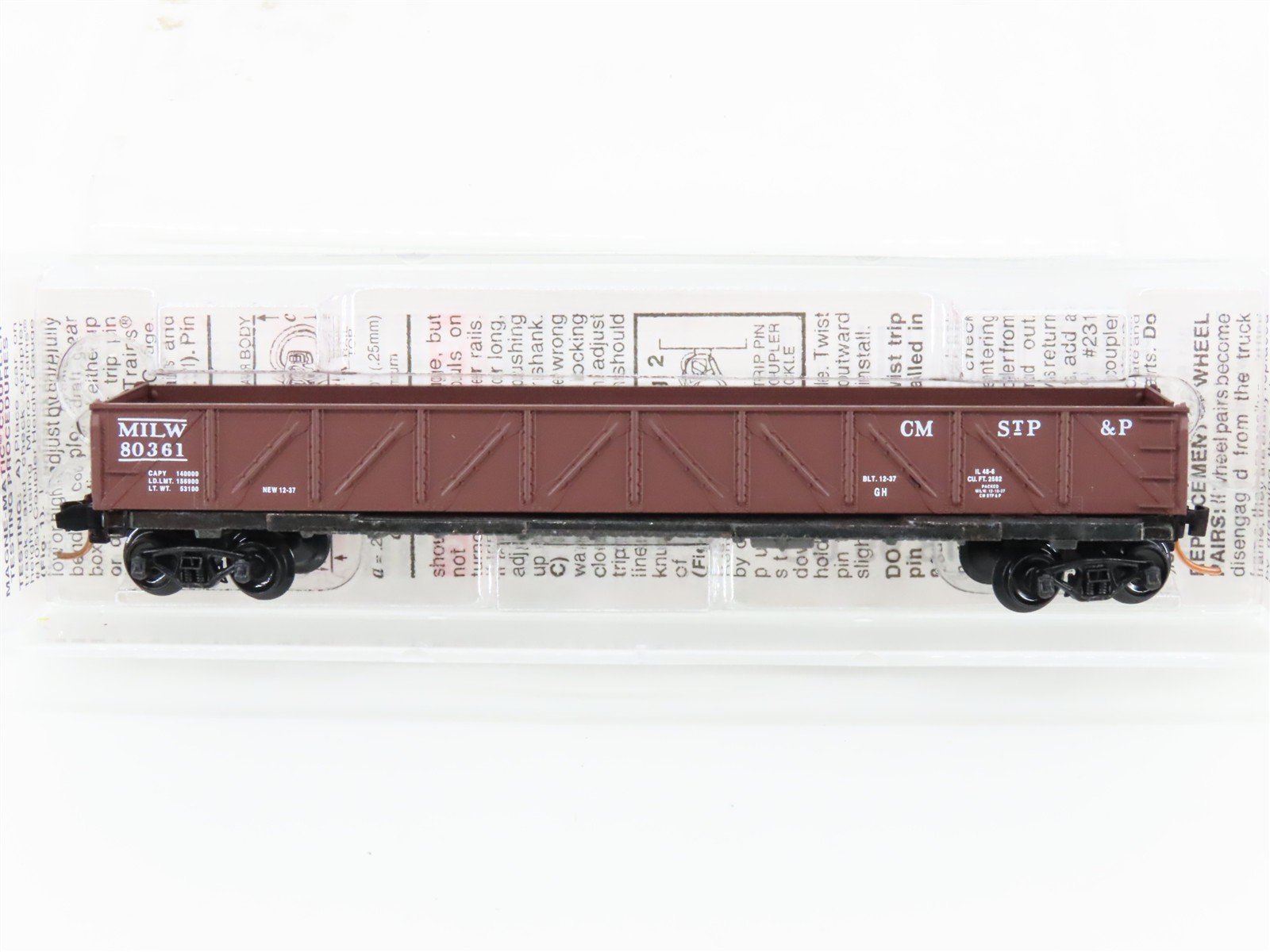 N Scale Micro-Trains MTL 60010 CMStP&P MILW Milwaukee Road 50' Gondola #80361