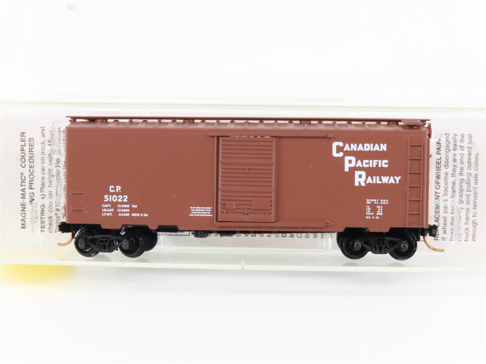 N Scale Micro-Trains MTL 20436 CP Canadian Pacific 40'Single Door Box Car #51022