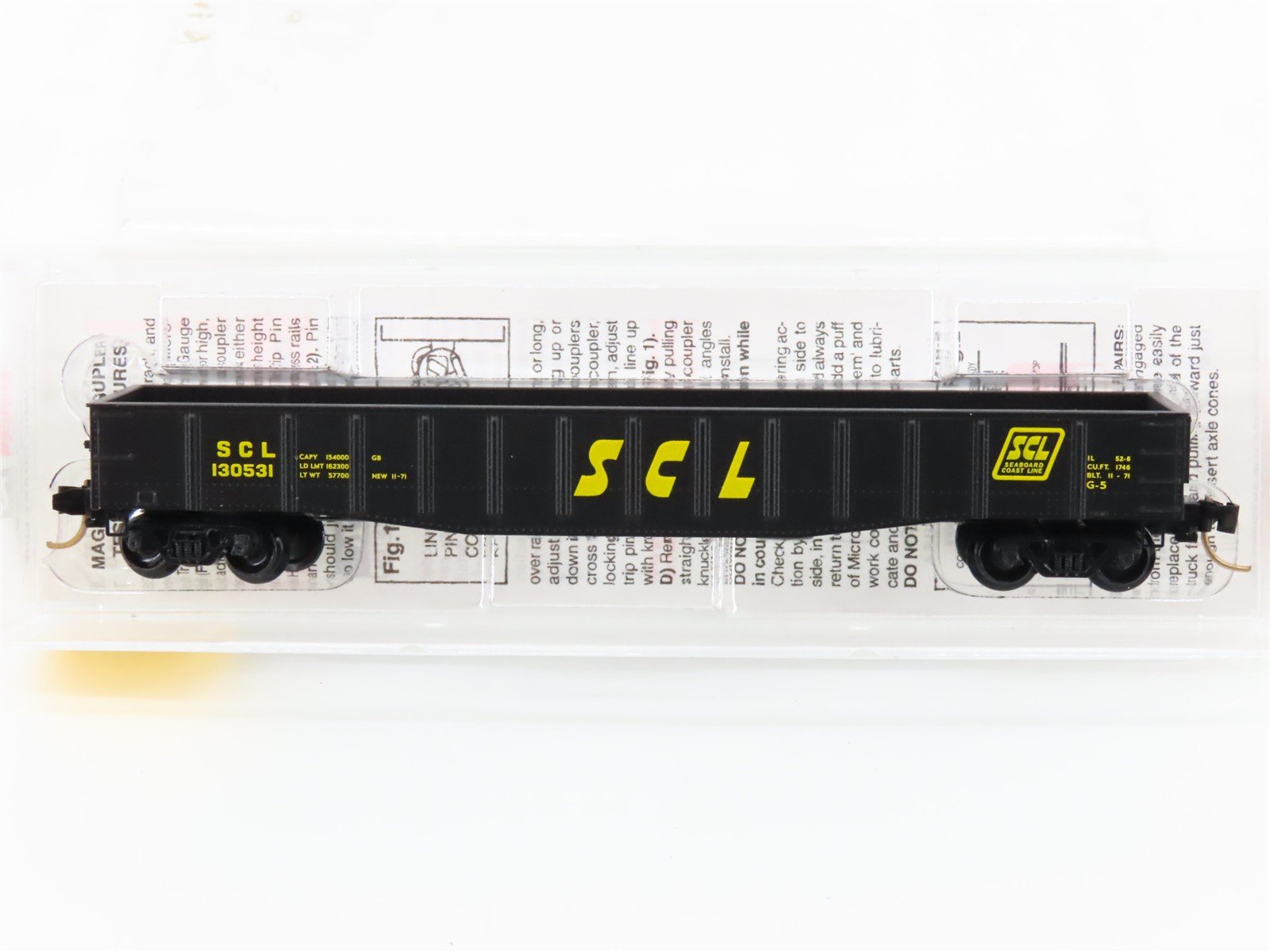 N Scale Micro-Trains MTL 105040 SCL Seaboard Coast Line 50' Gondola #130531