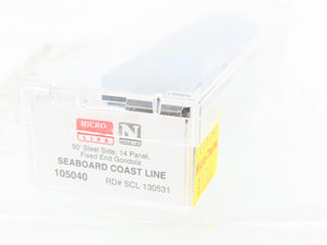 N Scale Micro-Trains MTL 105040 SCL Seaboard Coast Line 50' Gondola #130531