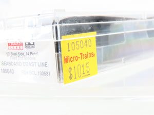 N Scale Micro-Trains MTL 105040 SCL Seaboard Coast Line 50' Gondola #130531