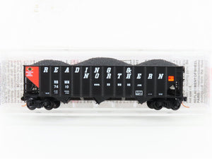 N Micro-Trains MTL 108090 RBMN Reading & Northern 3-Bay Hopper #7410 w/ Load
