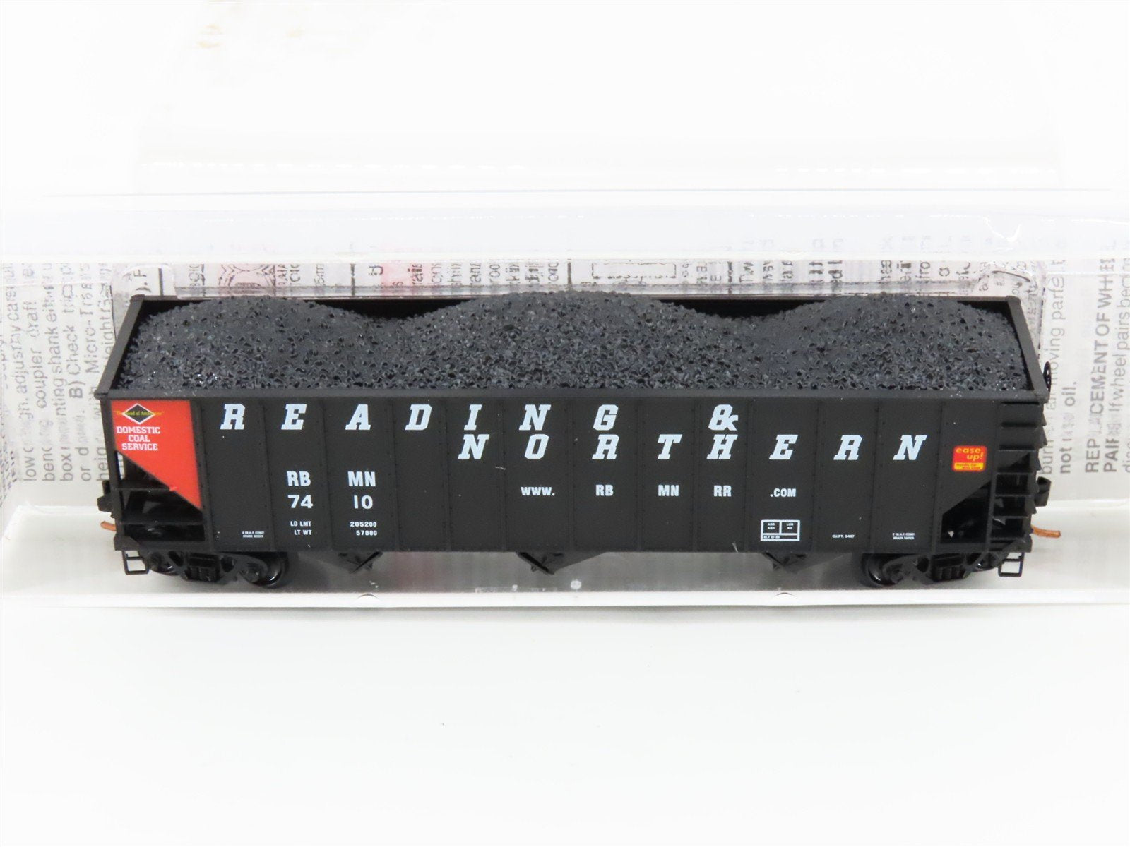 N Micro-Trains MTL 108090 RBMN Reading & Northern 3-Bay Hopper #7410 w/ Load
