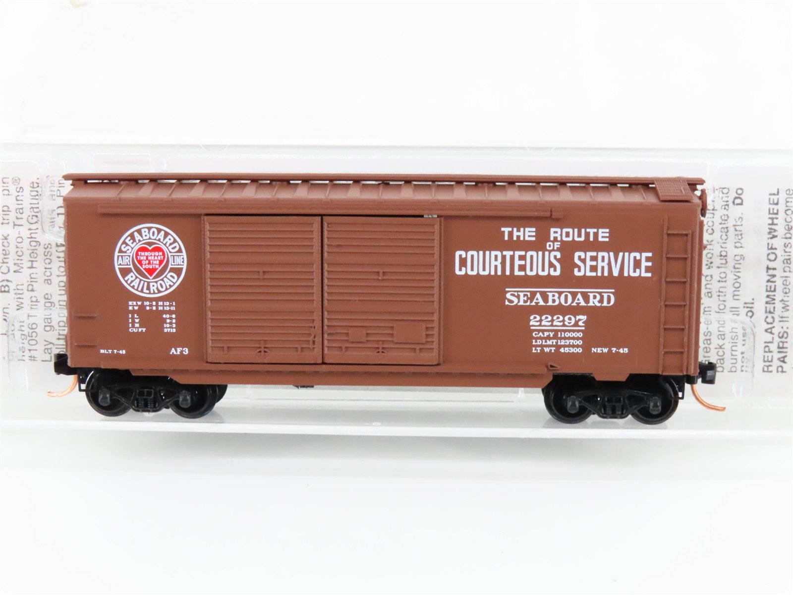 N Scale Micro-Trains MTL 23050 SAL Route of Courteous Service 40' Box Car #22297