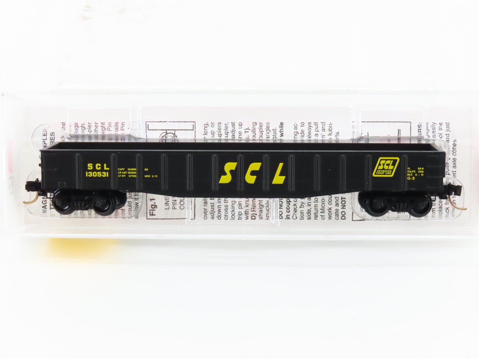 N Scale Micro-Trains MTL 105040 SCL Seaboard Coast Line 50' Gondola #130531