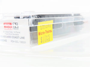 N Scale Micro-Trains MTL 105040 SCL Seaboard Coast Line 50' Gondola #130531