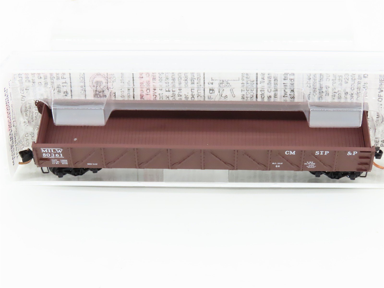 N Scale Micro-Trains MTL 60010 CMStP&P MILW Milwaukee Road 50' Gondola #80361