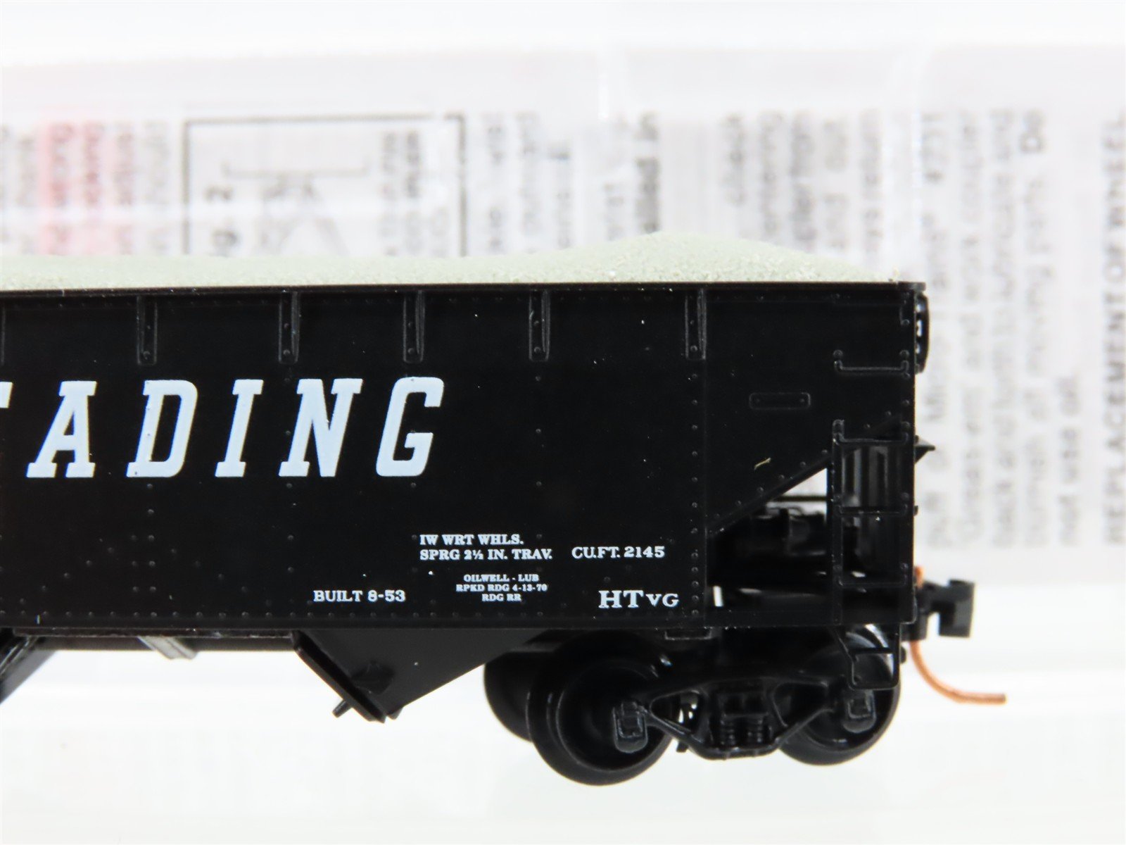 N Scale Micro-Trains MTL 55490 RDG Reading 2-Bay Hopper #86585 w/ Load