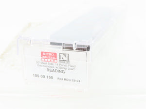 N Scale Micro-Trains MTL 10500150 RDG Reading 50' Gondola #3317 w/ Scrap Load