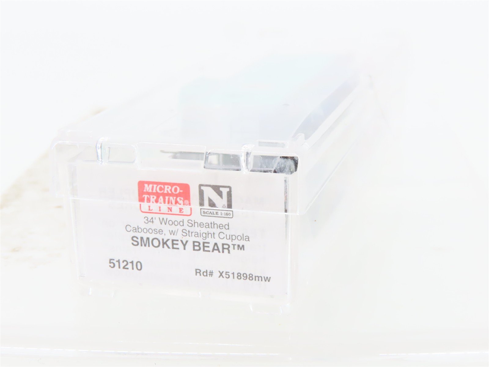 N Scale Micro-Trains MTL 51210 Smokey Bear MW 34' Straight Cupola Caboose X51898