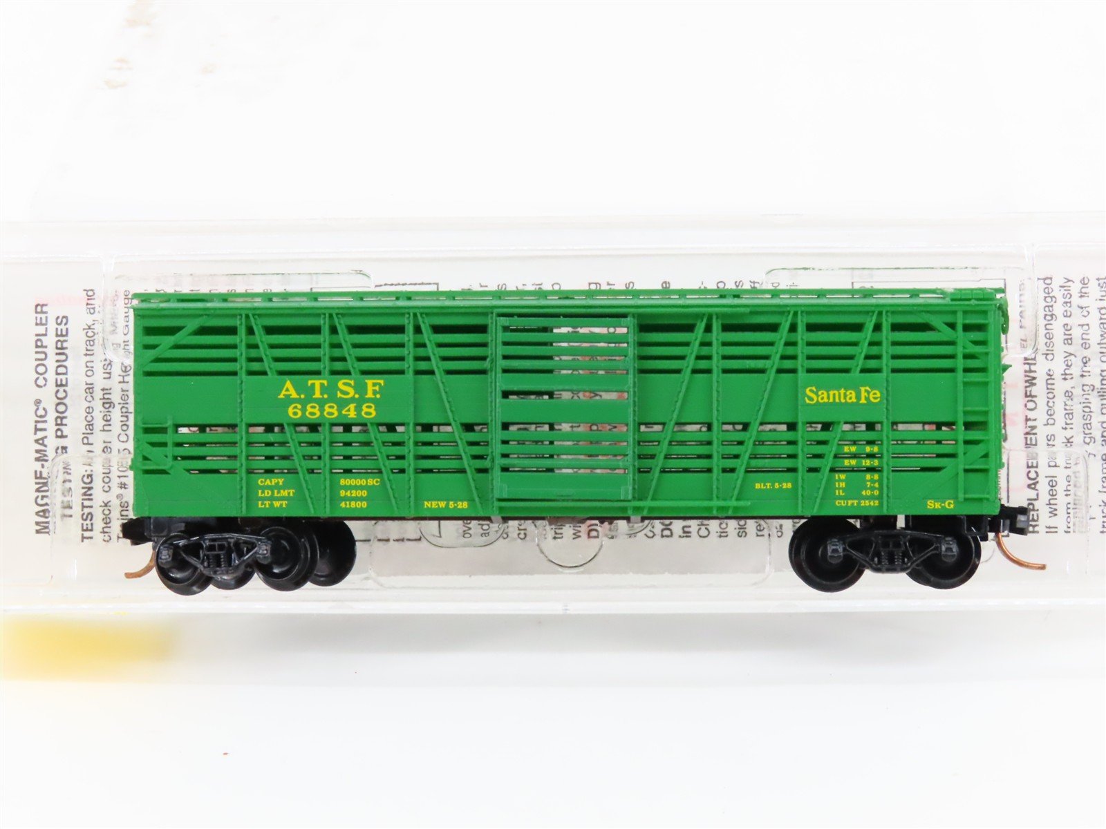 N Scale Micro-Trains MTL 35070 ATSF Santa Fe 40' Despatch Stock Car #68848