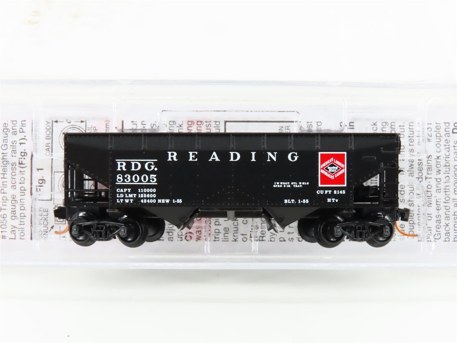 N Scale Micro-Trains MTL 05500310 RDG Reading 2-Bay Open Hopper #83005